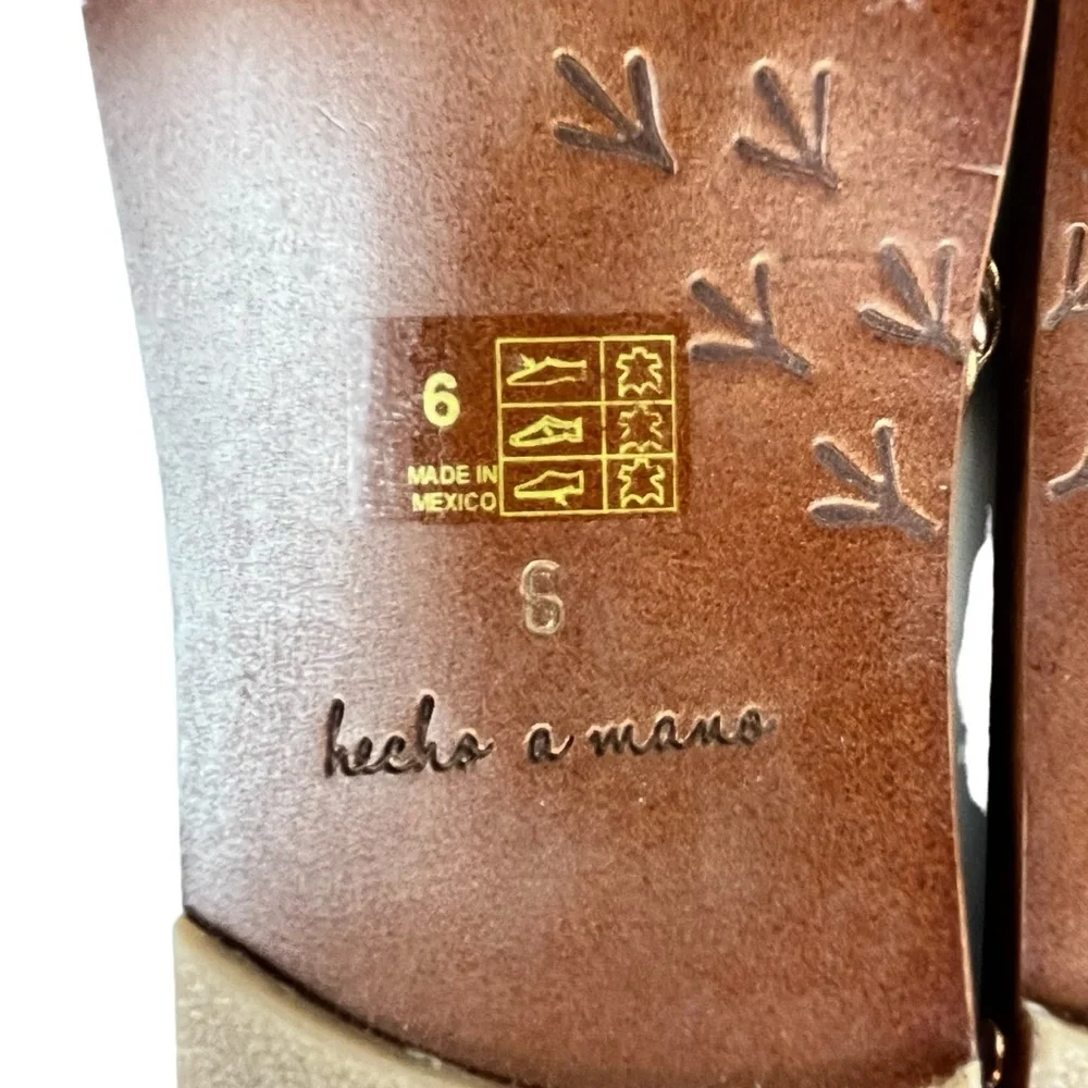 Beek Cockatiel Woven All Leather Slide Sandals Women 6 in Rose Gold Brown NWOB